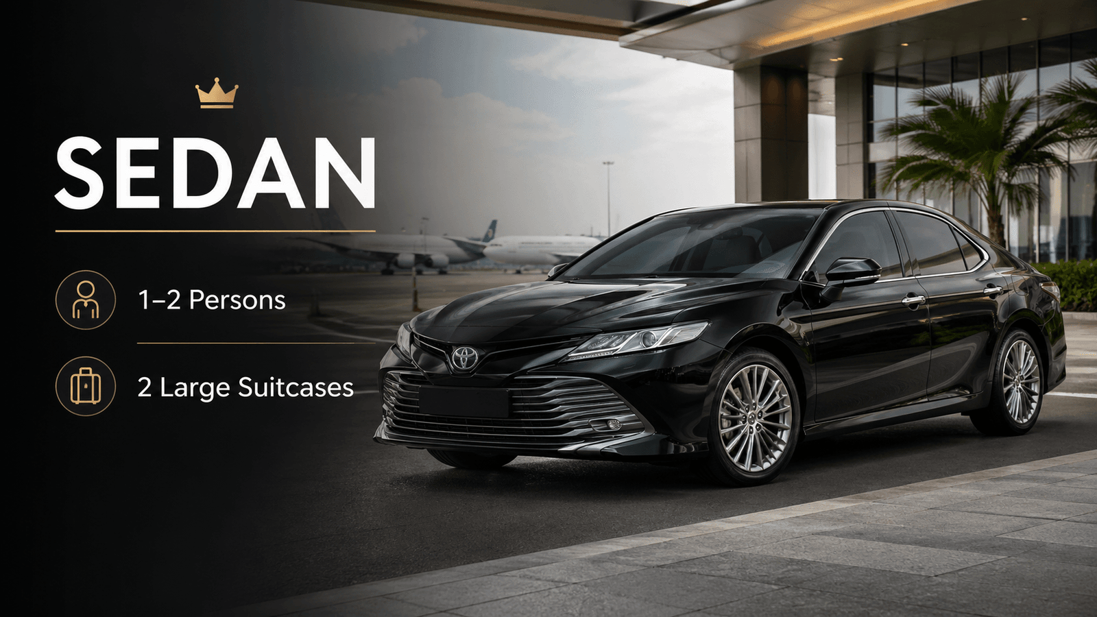 Sedan transfer from Suvarnabhumi Airport to Bangkok