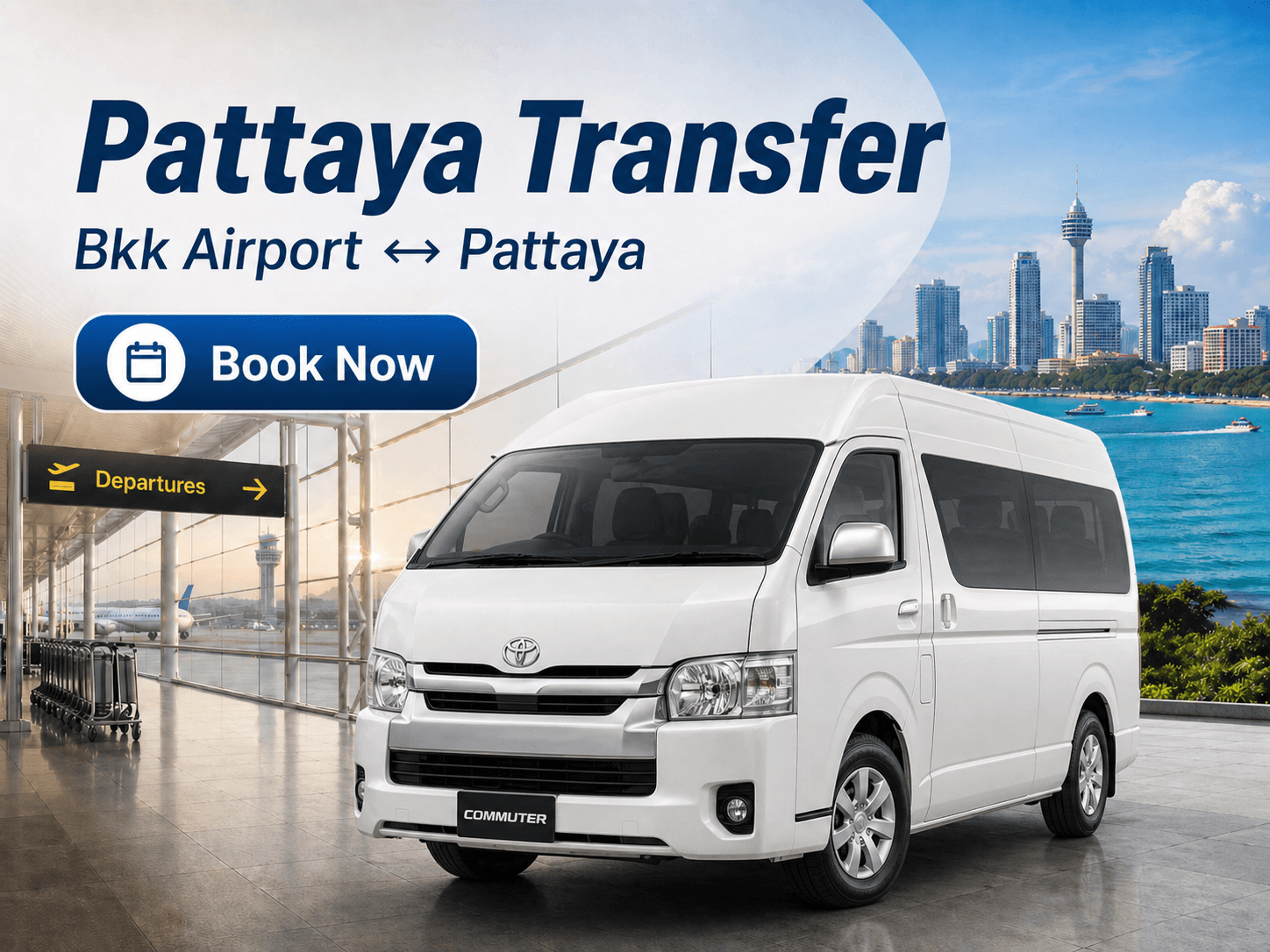 Van transfer from Bangkok airport to Pattaya