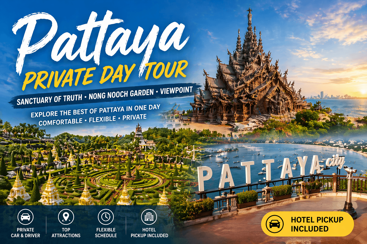Pattaya private day trip from Bangkok