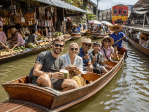 Damnoen Saduak Floating Market and Maeklong Railway Market private tour