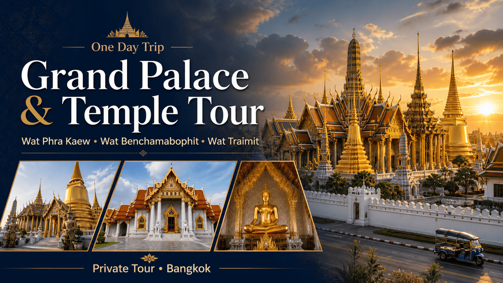 Grand Palace and Bangkok temple private tour