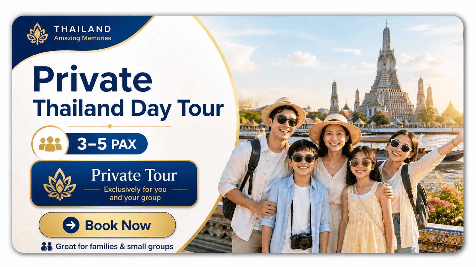 Book a private tour for 3 to 5 passengers