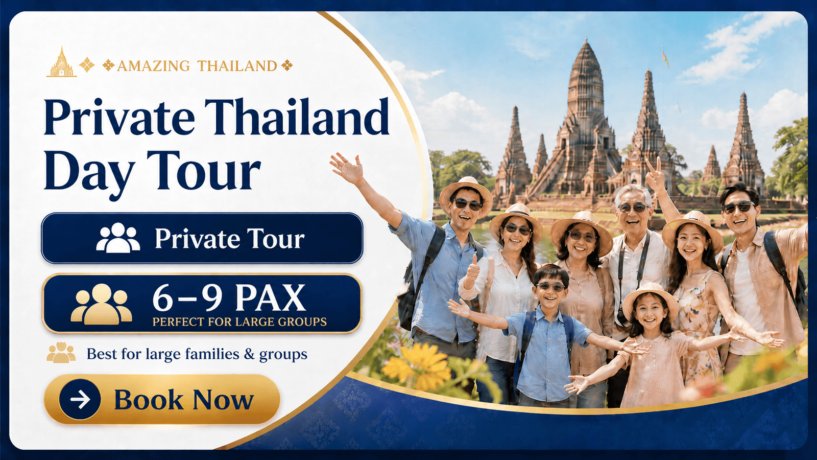 Book a private tour for 6 to 9 passengers